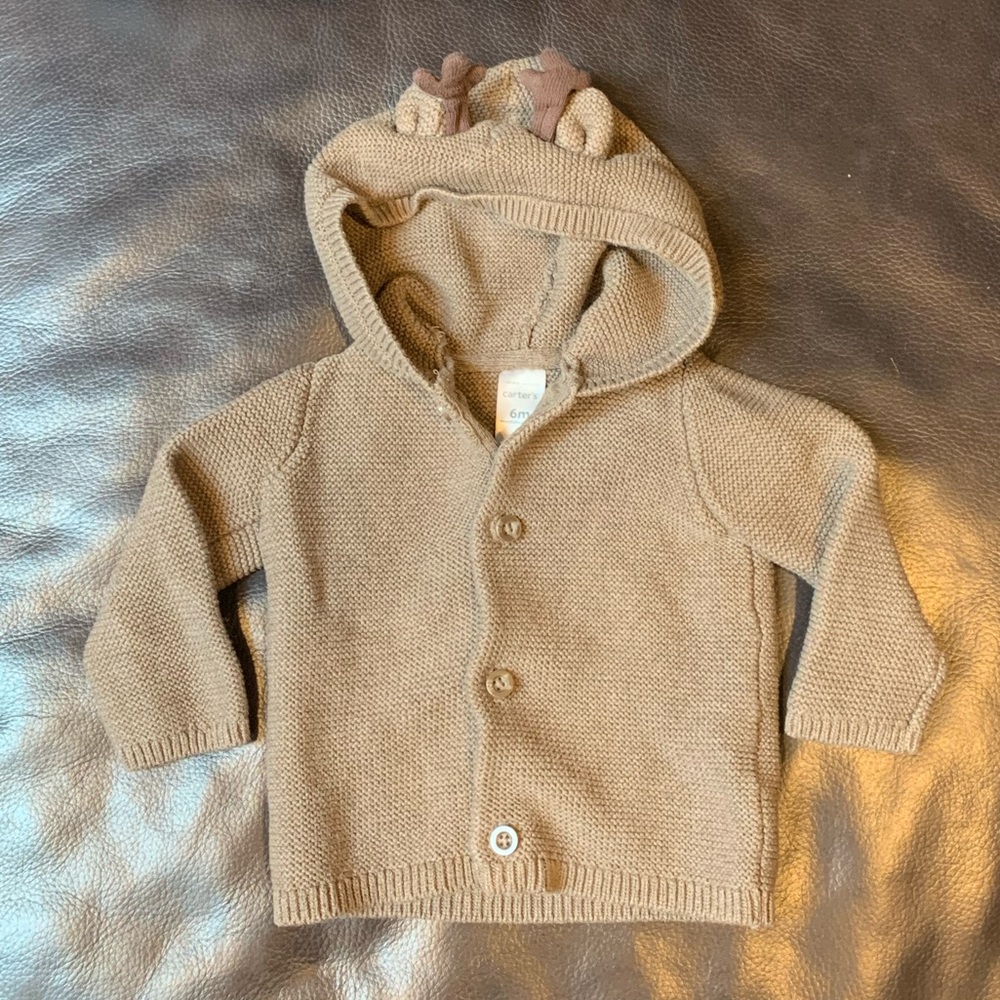 Baby Carter's Button Up Sweater With Hood